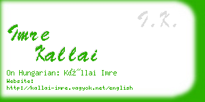 imre kallai business card